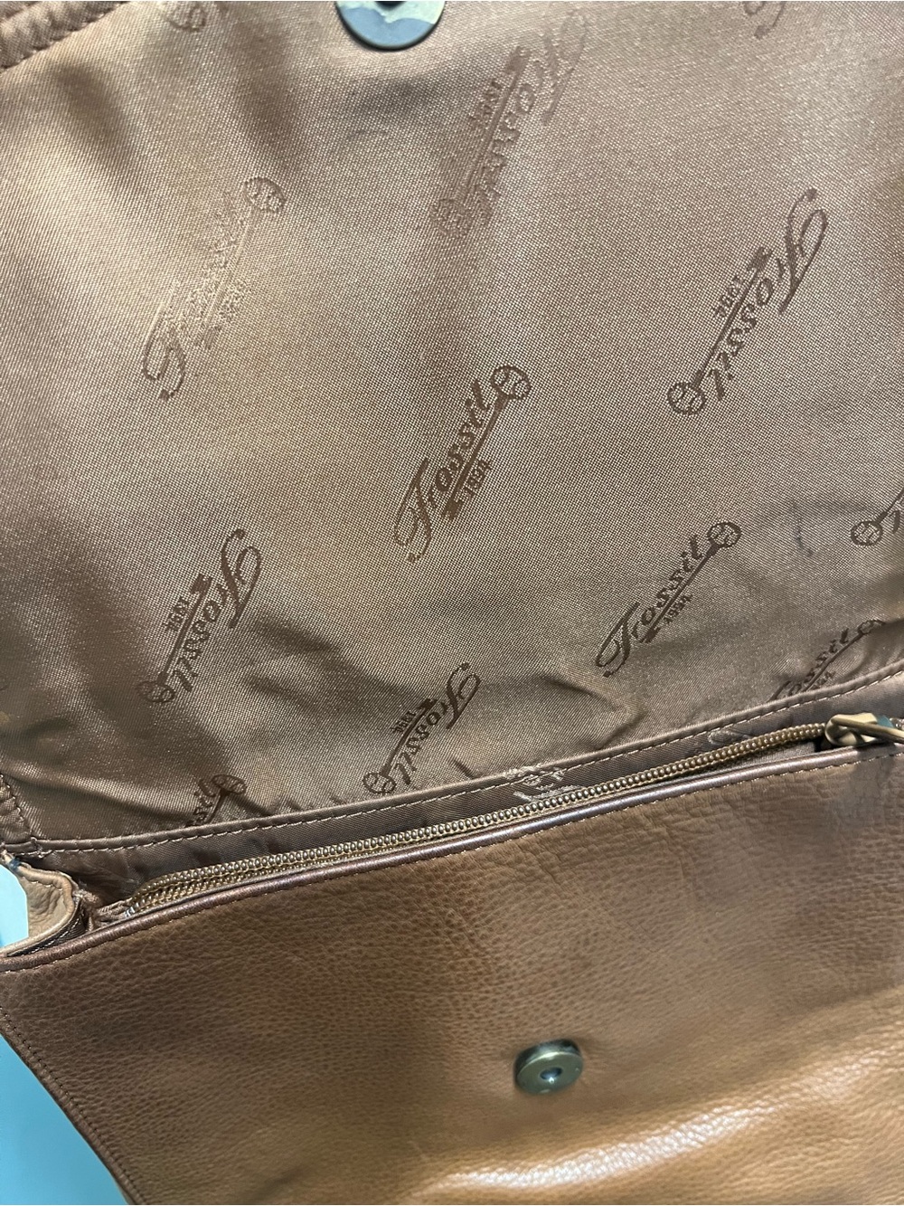 Fossil Brown Leather Shoulder crossbody bag - Picture 7 of 9